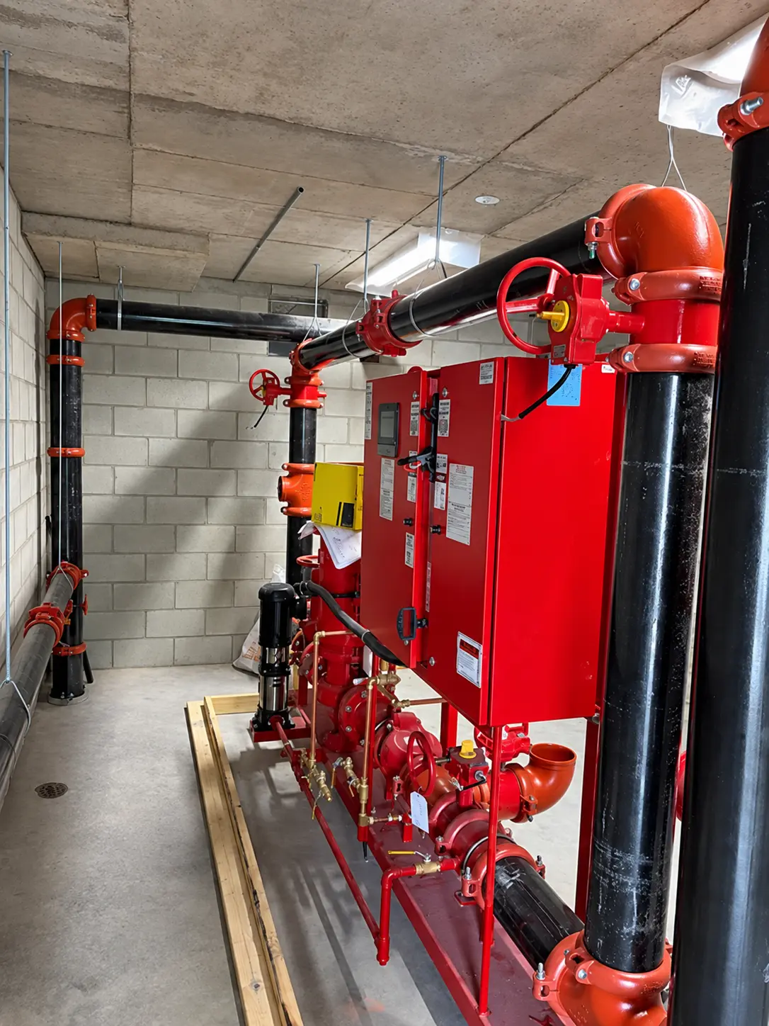 Mechanical room of a sprinkler system